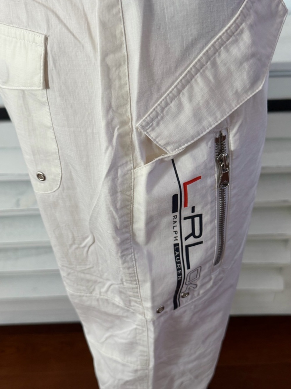 Lauren by Ralph Lauren White Capri Cargo Zip Pocket Utility Bermuda Shorts Sz 12 - Picture 9 of 12